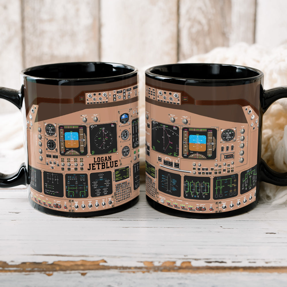 Personalized Aircraft Cockpit Mug, Gift For Airplane Lovers BLM-humix151223