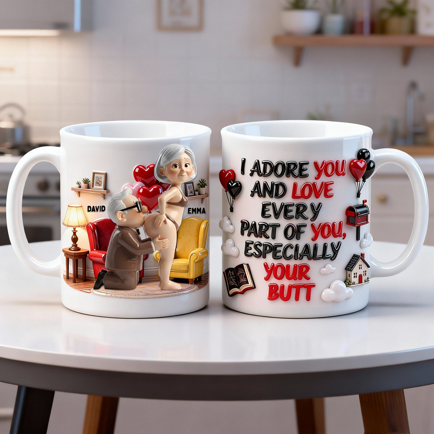 DSNY I Love Every Part Of You - Personalized White Edge-to-Edge Mug - Gift For Couple, Fan Movies, Valentine HH01