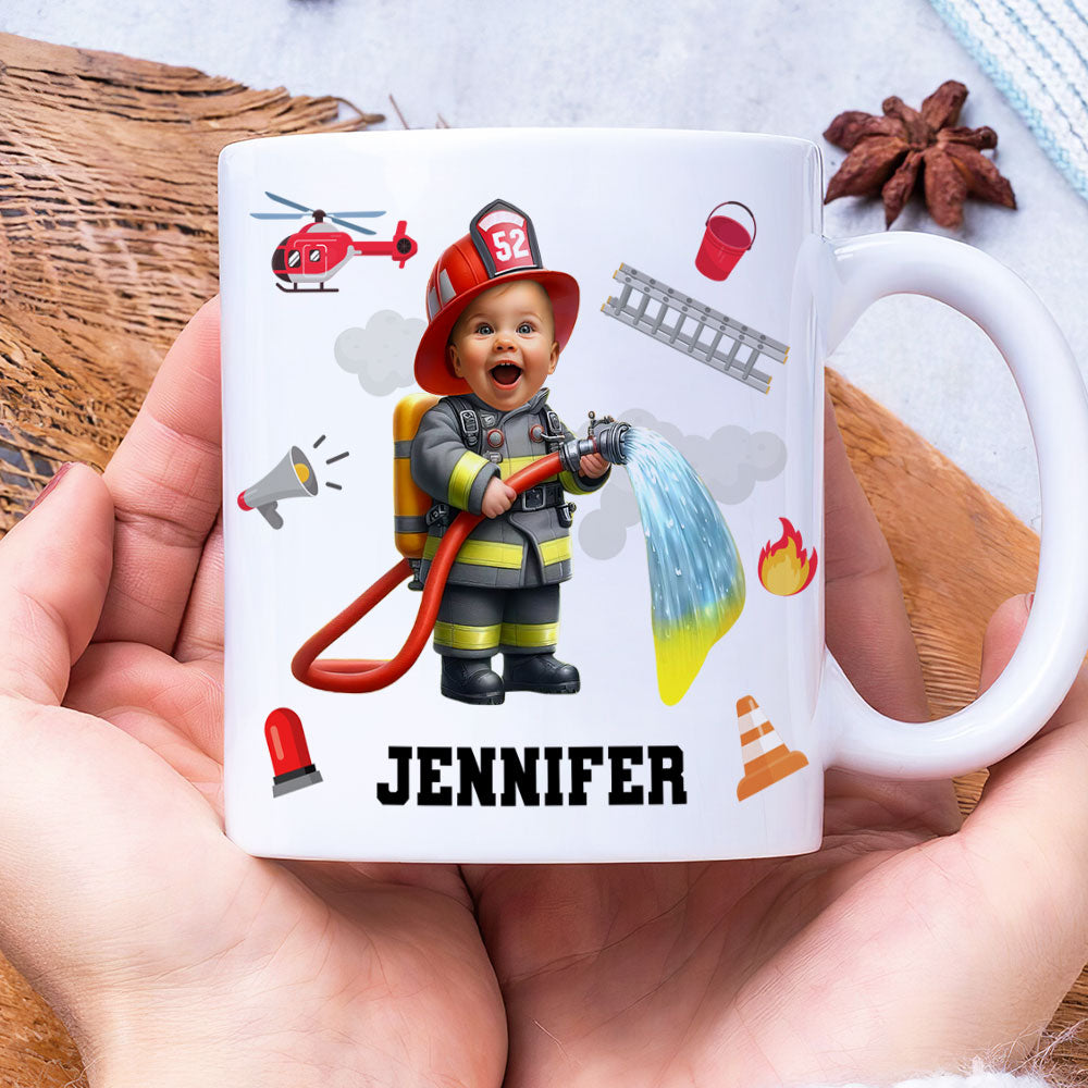 Custom Photo Gifts For Kid Firefighter Coffee Mug 05ohti061224