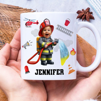 Custom Photo Gifts For Kid Firefighter Coffee Mug 05ohti061224
