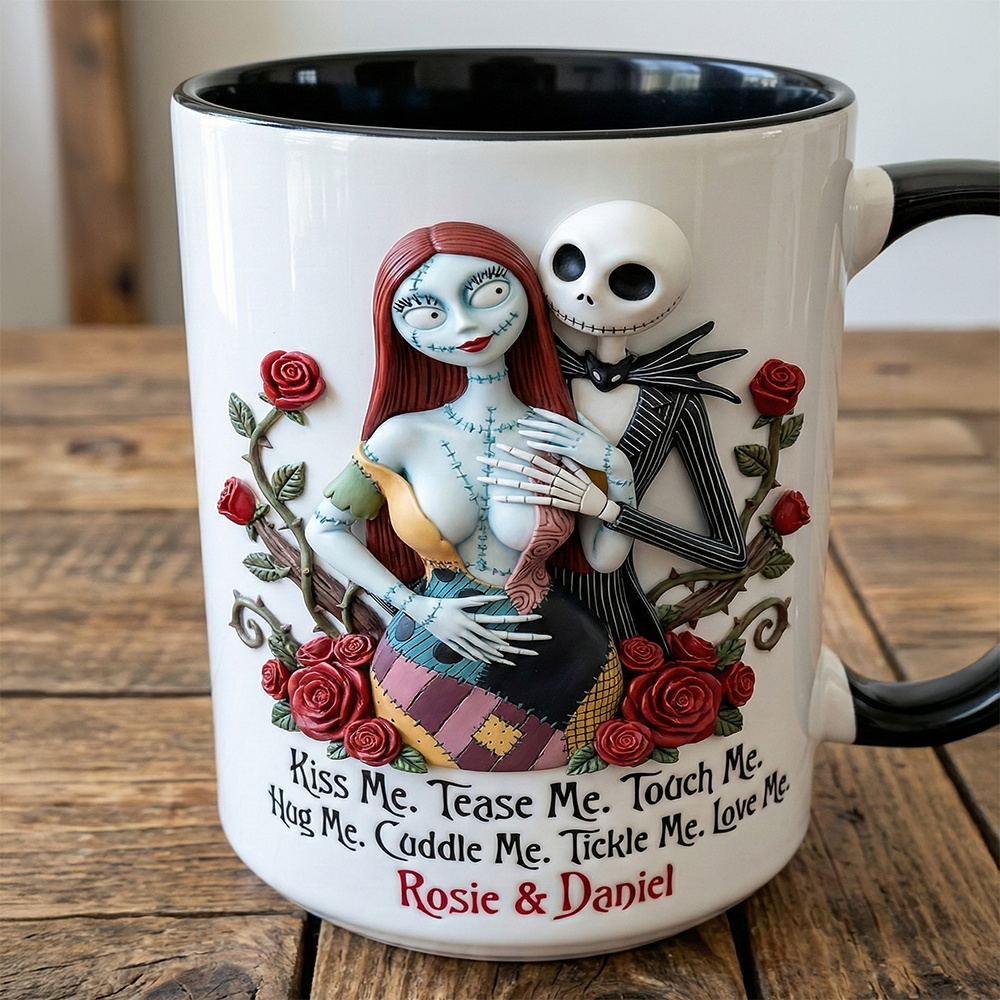 Spooky Kiss Me Touch Me Love Me - Personalized Accent Mug - Gift For Couple, Fan Movies HH01