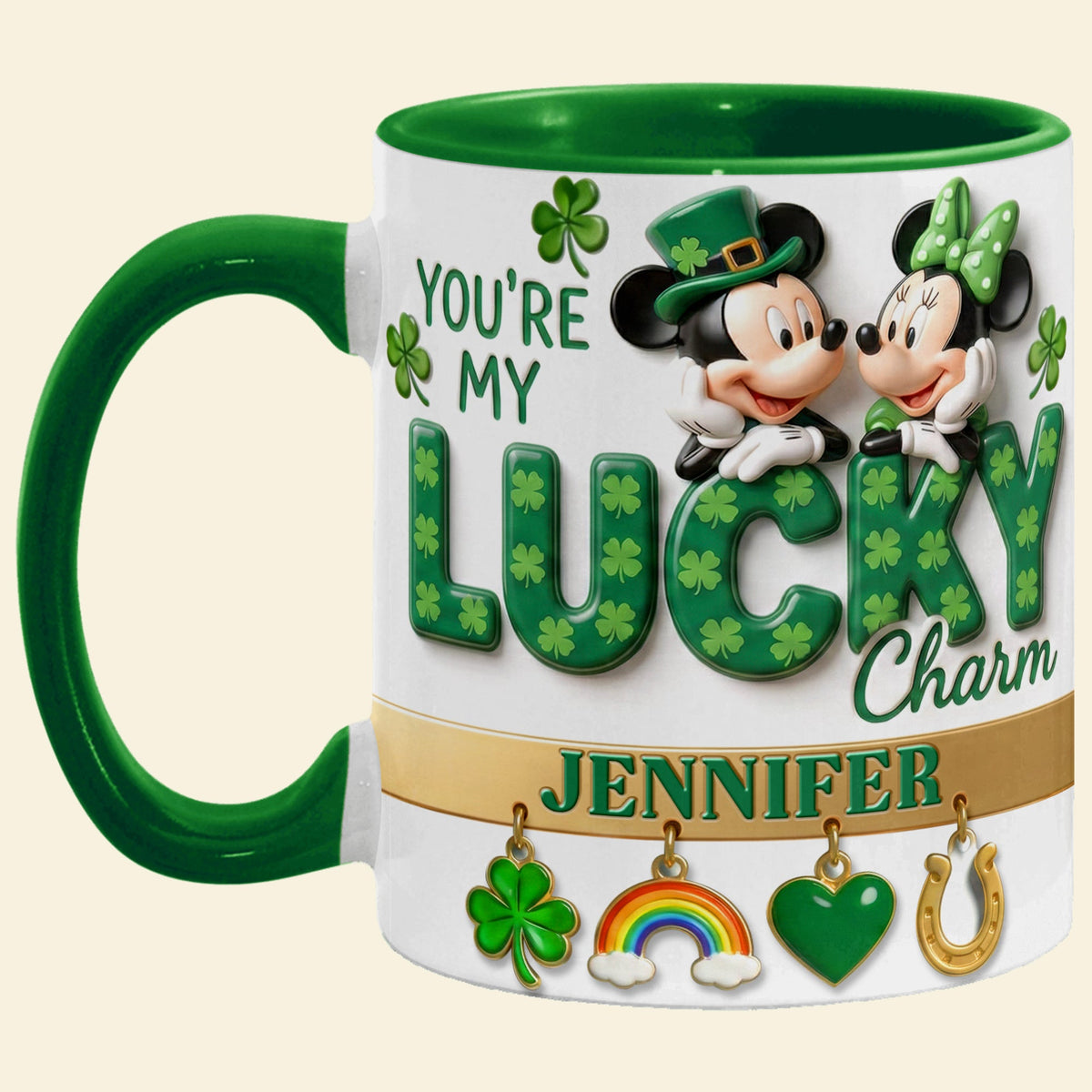 MkMo You're My Lucky Charm - Personalized Accent Mug - Gift For Couple, Movie Fans, St. Patrick's Day HH01