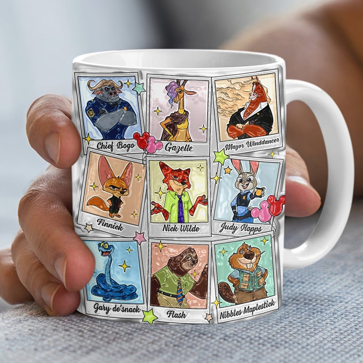 ZTP Zoo Friends Town - Personalized White Edge-to-Edge Mug - Gift For Fan Movies HH01