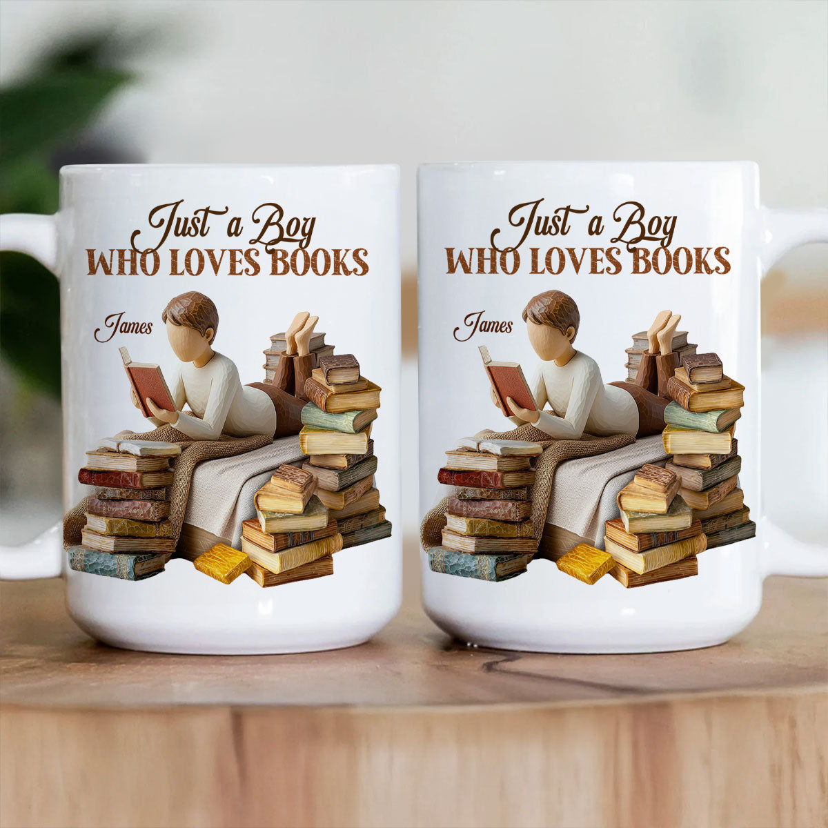 Just A Girl Who Loves Books - Personalized Ceramic Mug - Gift For Her, Book Lovers HH01