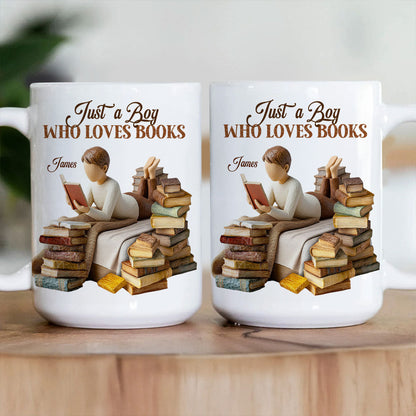 Just A Girl Who Loves Books - Personalized Ceramic Mug - Gift For Her, Book Lovers HH01