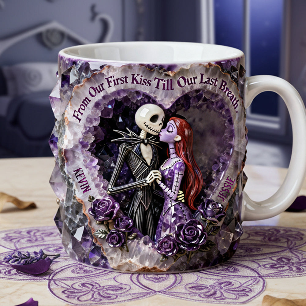 Spooky From Our First Kiss Till Our Last Breath - Personalized White Edge-To-Edge Mug - Gift For Couples, Movie Fans NL122