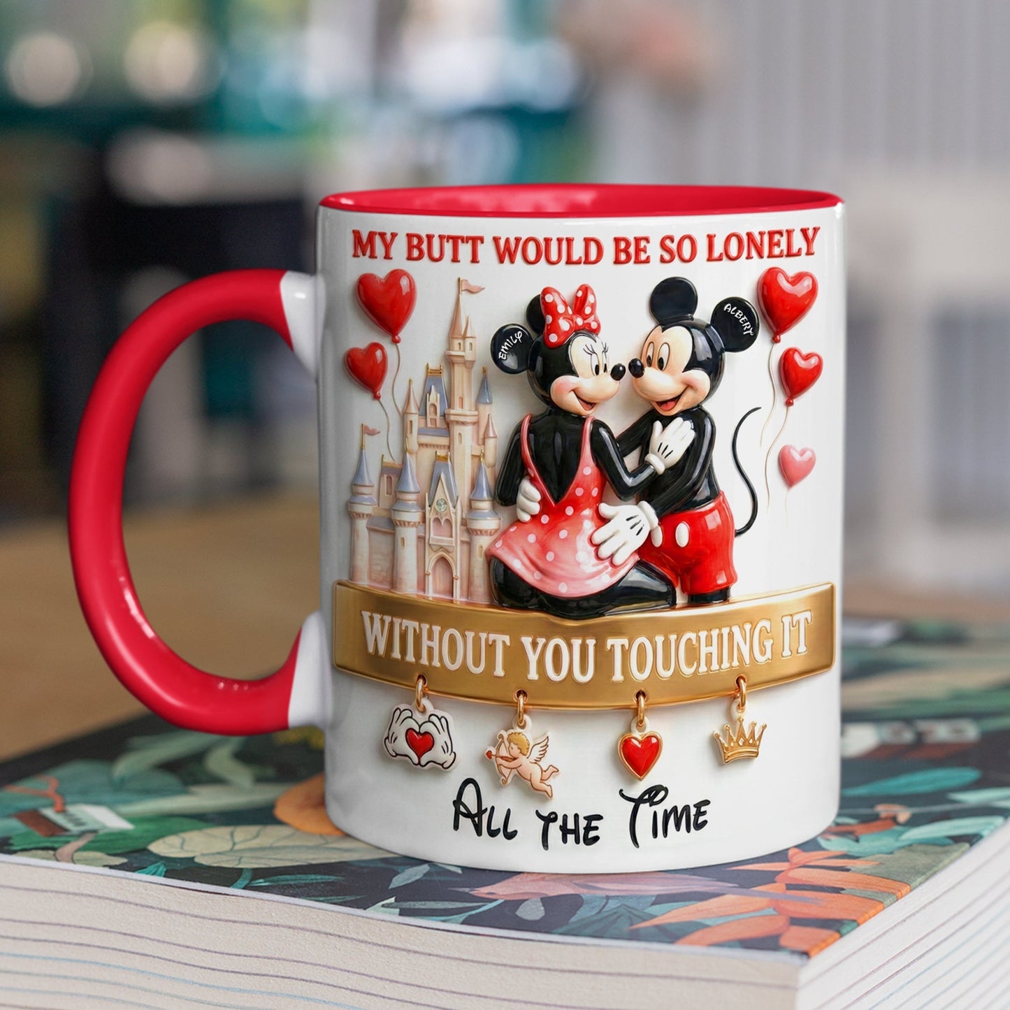 MkMo Magic Mouse My Butt Would Be So Lonely Without You Touching It - Personalized Accent Mug - Gift For Couples, Movie Fans NL122