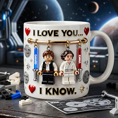 Stwa I Love You I Know - Personalized White Edge-to-Edge Mug - Gift For Couple, Fan Movies HH01