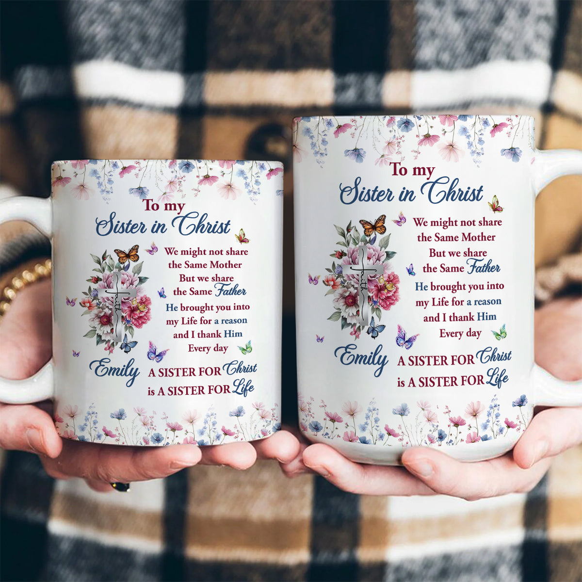 To My Sister In Christ - Personalized Ceramic Coffee Mug HL128