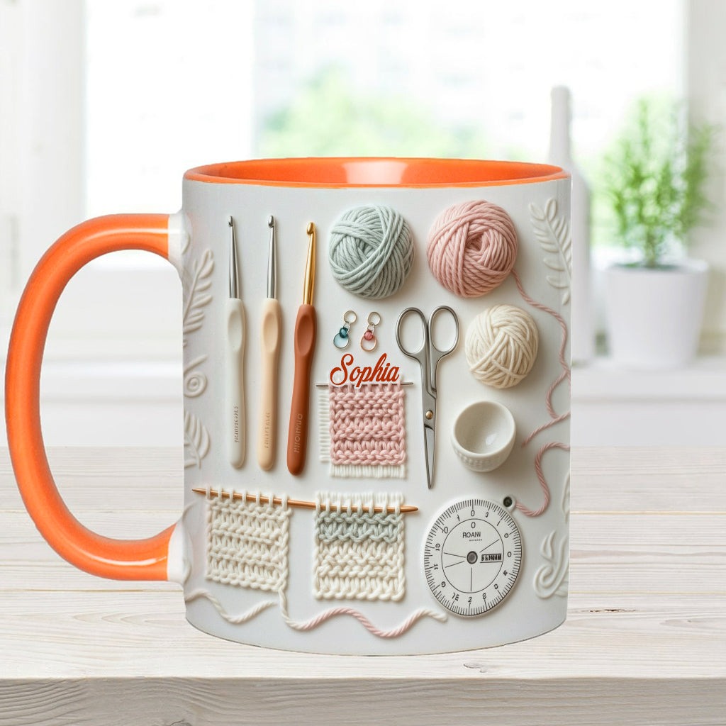 Just Love Crocheting - Personalized Accent Mug - Gift For Her HH01