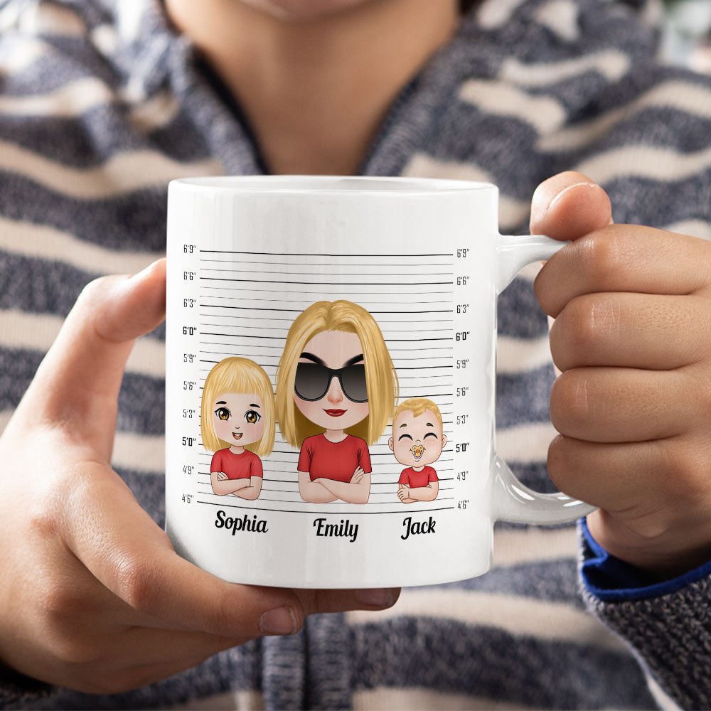 Nobody Test My Gangsta More Than, Gift For Mom, Personalized Mug, Mom And Kids Mug