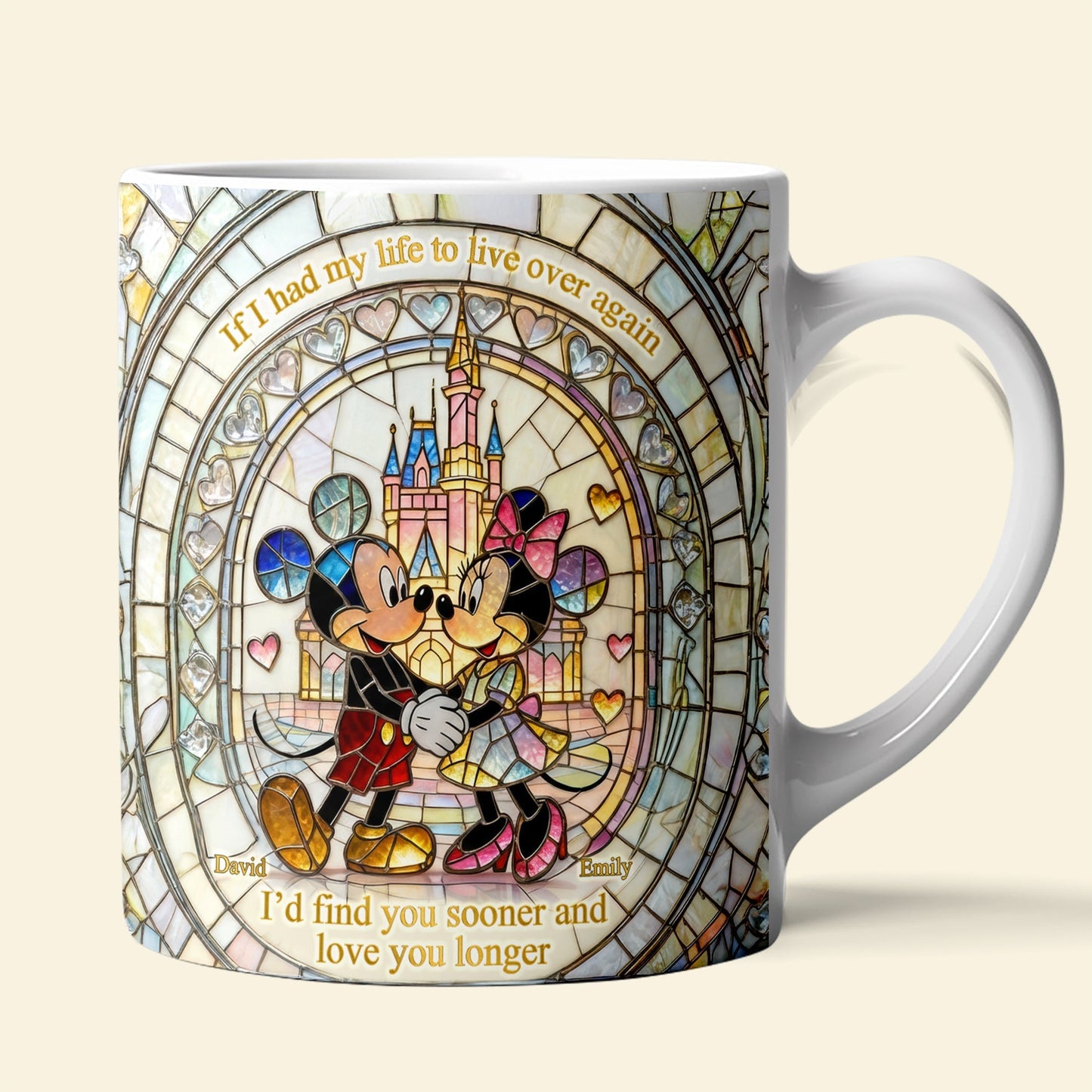 MkMo Magic Mouse Find You Sooner, Love You Longer - Personalized White Edge-to-Edge Mug - Gift For Couple, Fan Movies HH01