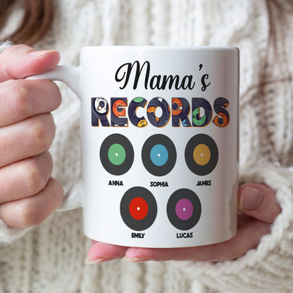 Mama's Records Personalized Coffee Mug, Mother's Day Gift For Vinyl Lovers DR-WHM-06qhti110423
