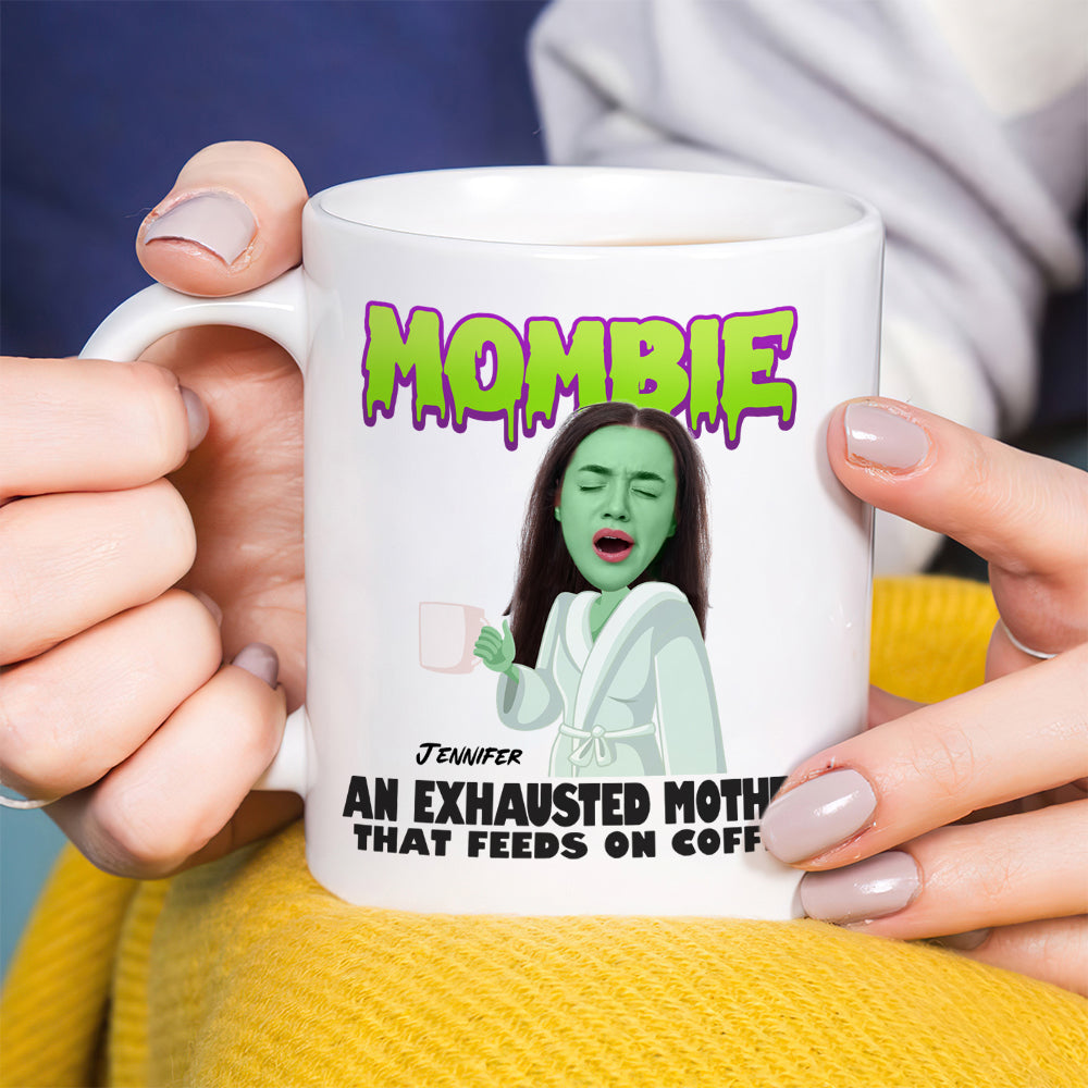 Custom Photo Gifts for Mom Coffee Mug Mombie An Exhausted Mother
