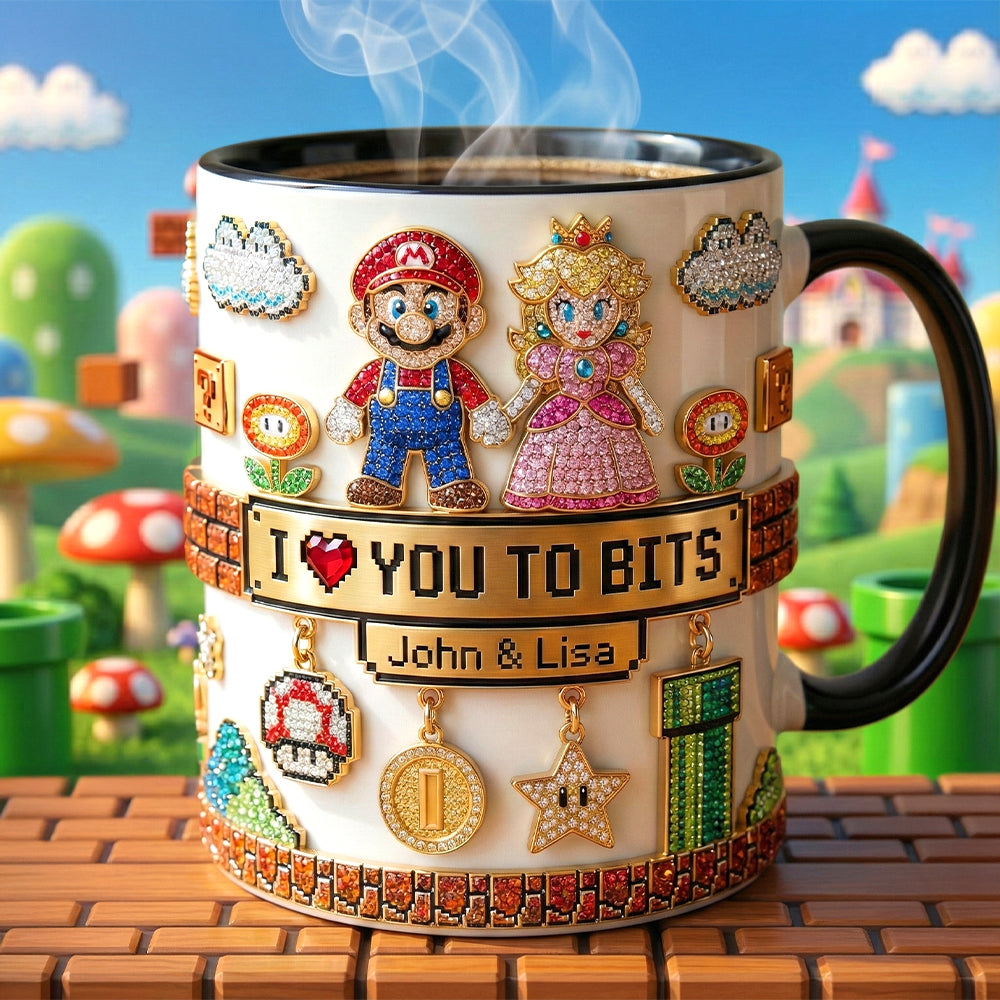 I Love You To Bits - Personalized Accent Mug - Gift For Couples, Movie Fans NL122