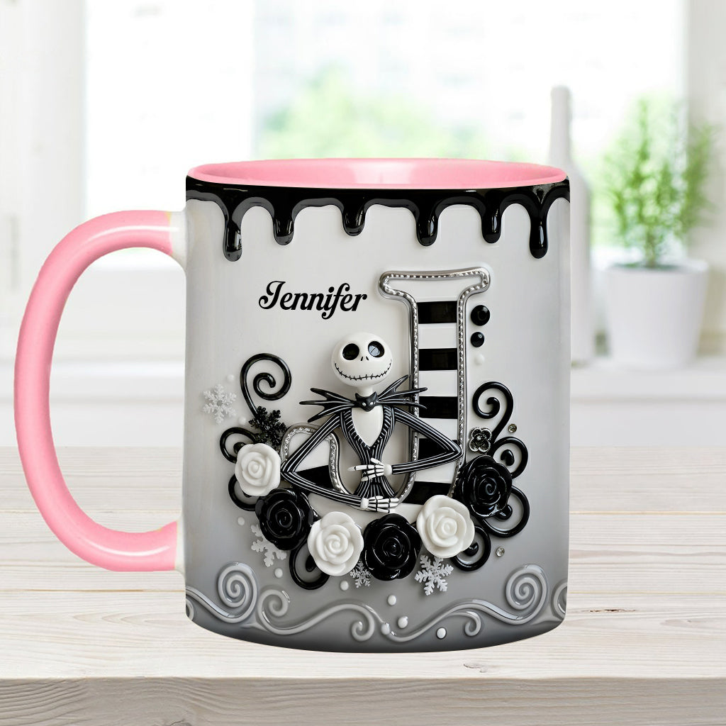 Spooky With Alphabet - Personalized Accent Mug - Christmas Gift For Movie Fans HH01