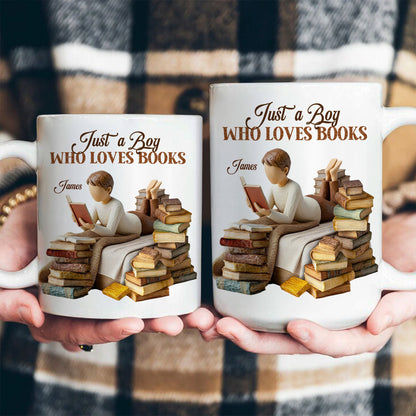 Just A Girl Who Loves Books - Personalized Ceramic Mug - Gift For Her, Book Lovers HH01