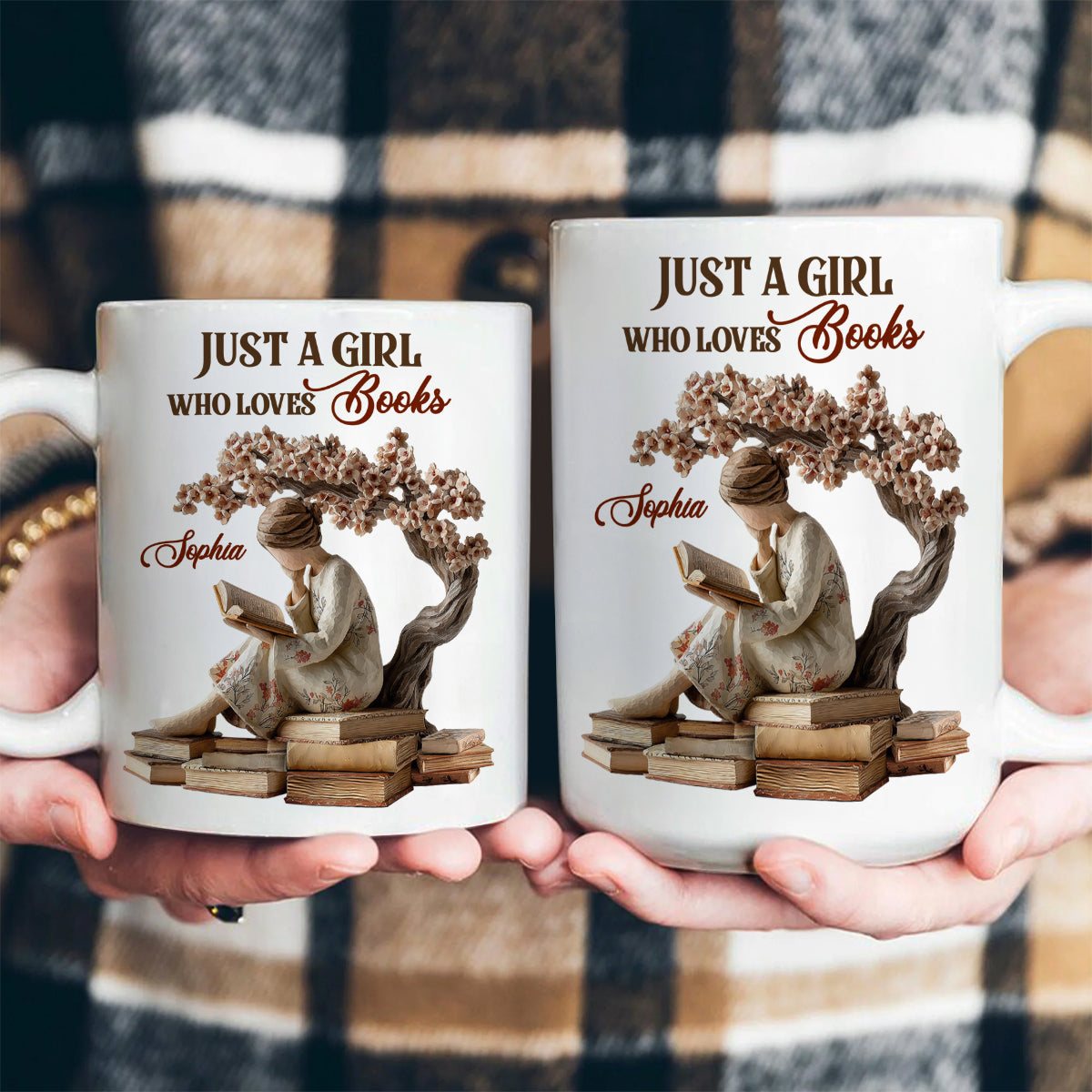 Just A Girl Who Loves Books - Personalized Ceramic Mug - Gift For Her, Book Lovers HH01