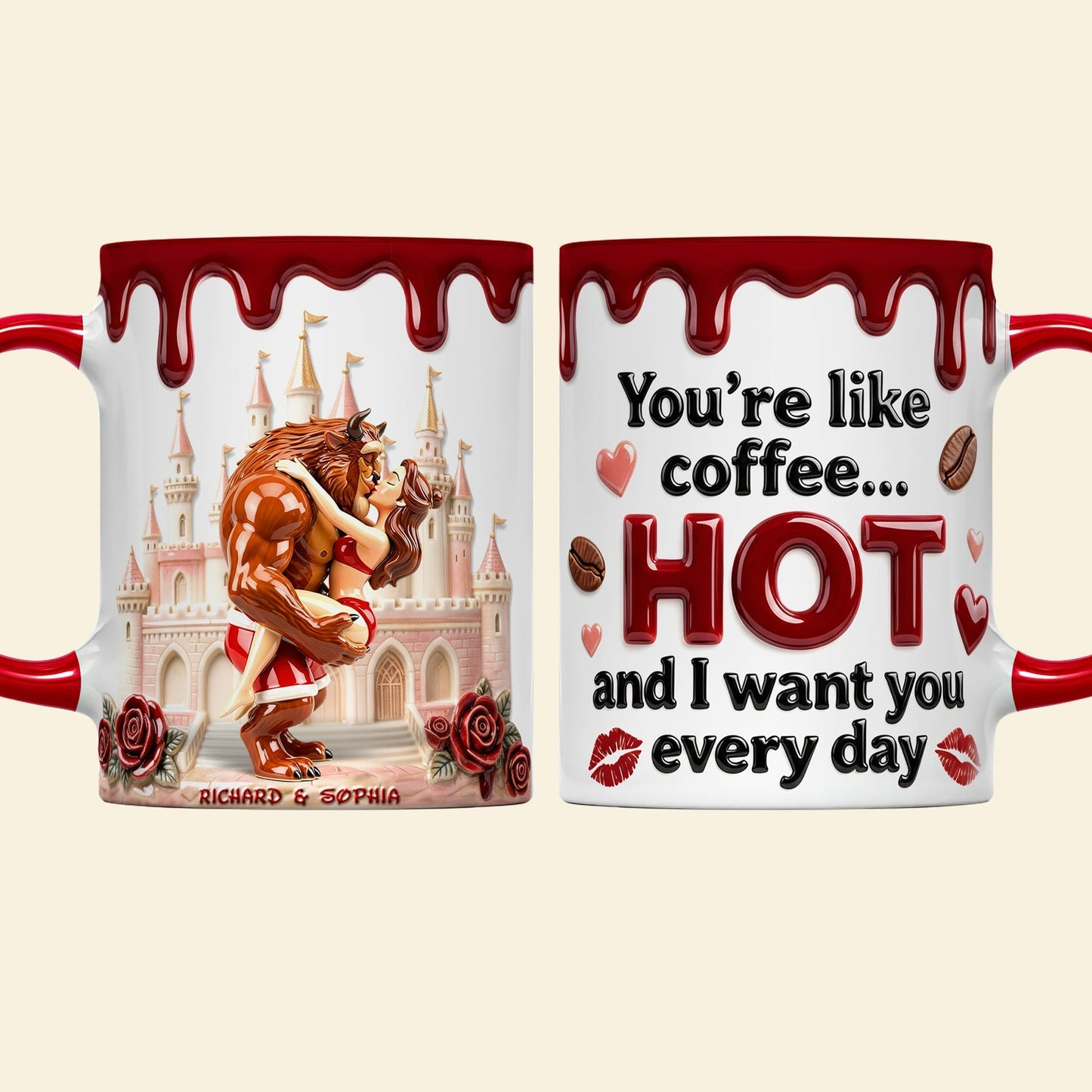 DSNY You're Like Coffee I Want Every Day - Personalized Accent Mug - Gift For Couple, Fan Movies HH01