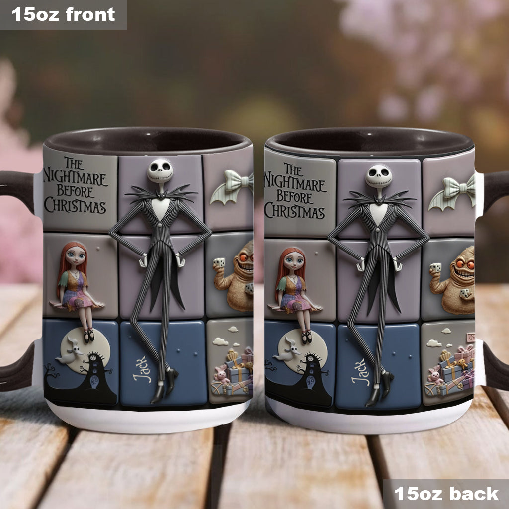Spooky Till The Death Part - Personalized Accent Mug - Christmas Gift For Movie Fans NL122