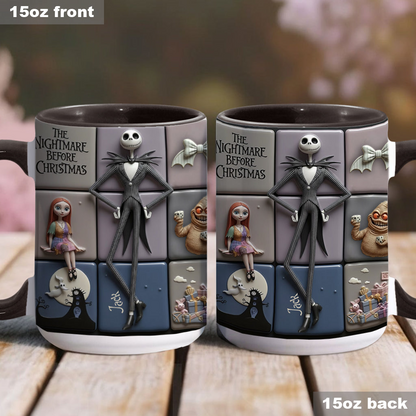 Spooky Till The Death Part - Personalized Accent Mug - Christmas Gift For Movie Fans NL122