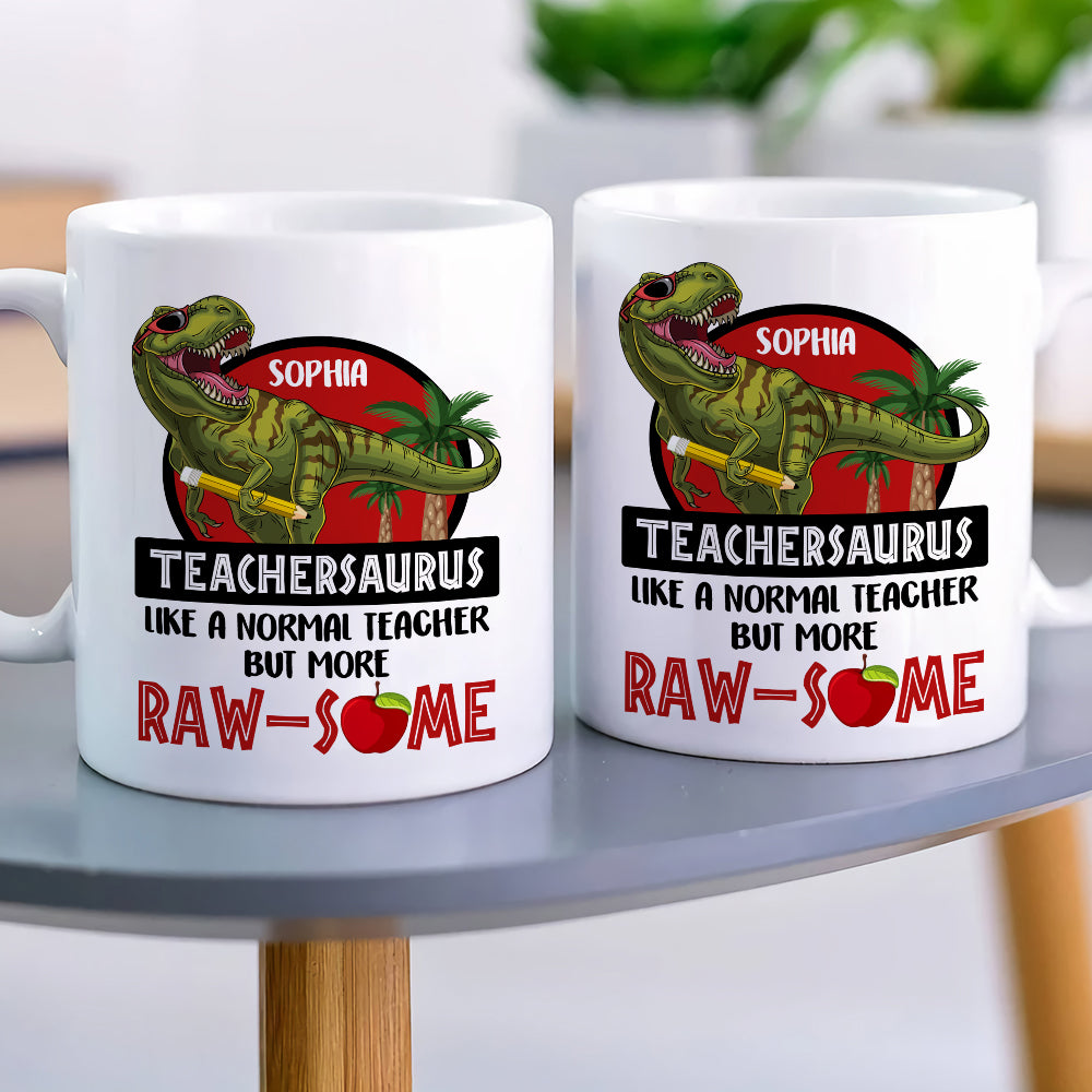 Teachersaurus 03HUDT200623 Personalized Coffee Mug, Gifts For Teacher