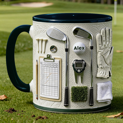 Just Loves Golf- Personalized Accent Mug HH01