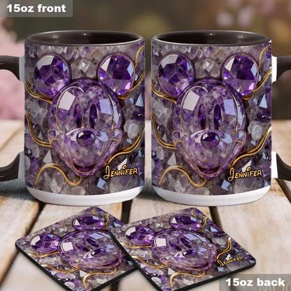 MkMo Magic Mouse Purple Crystal - Personalized Accent Mug - Gift For Movie Fans NL122