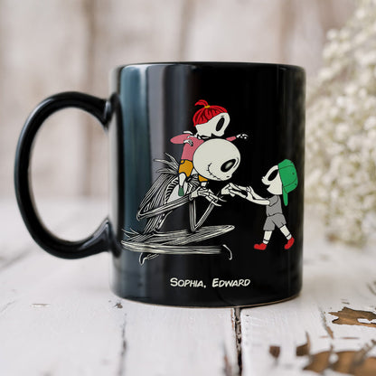 Horror Family Dad Mom And Children 02QHDT120423 Personalized Black Coffee Mug