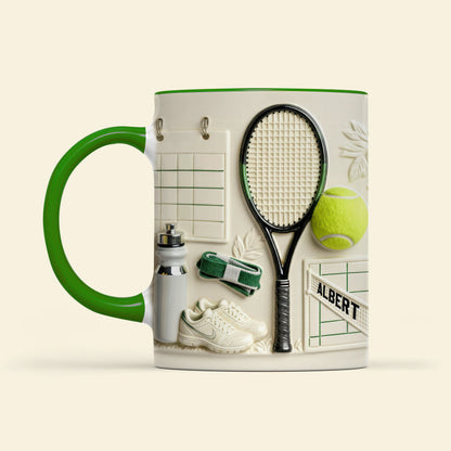 Match Day Tennis - Personalized Accent Mug - Gift For Tennis Lovers NL122