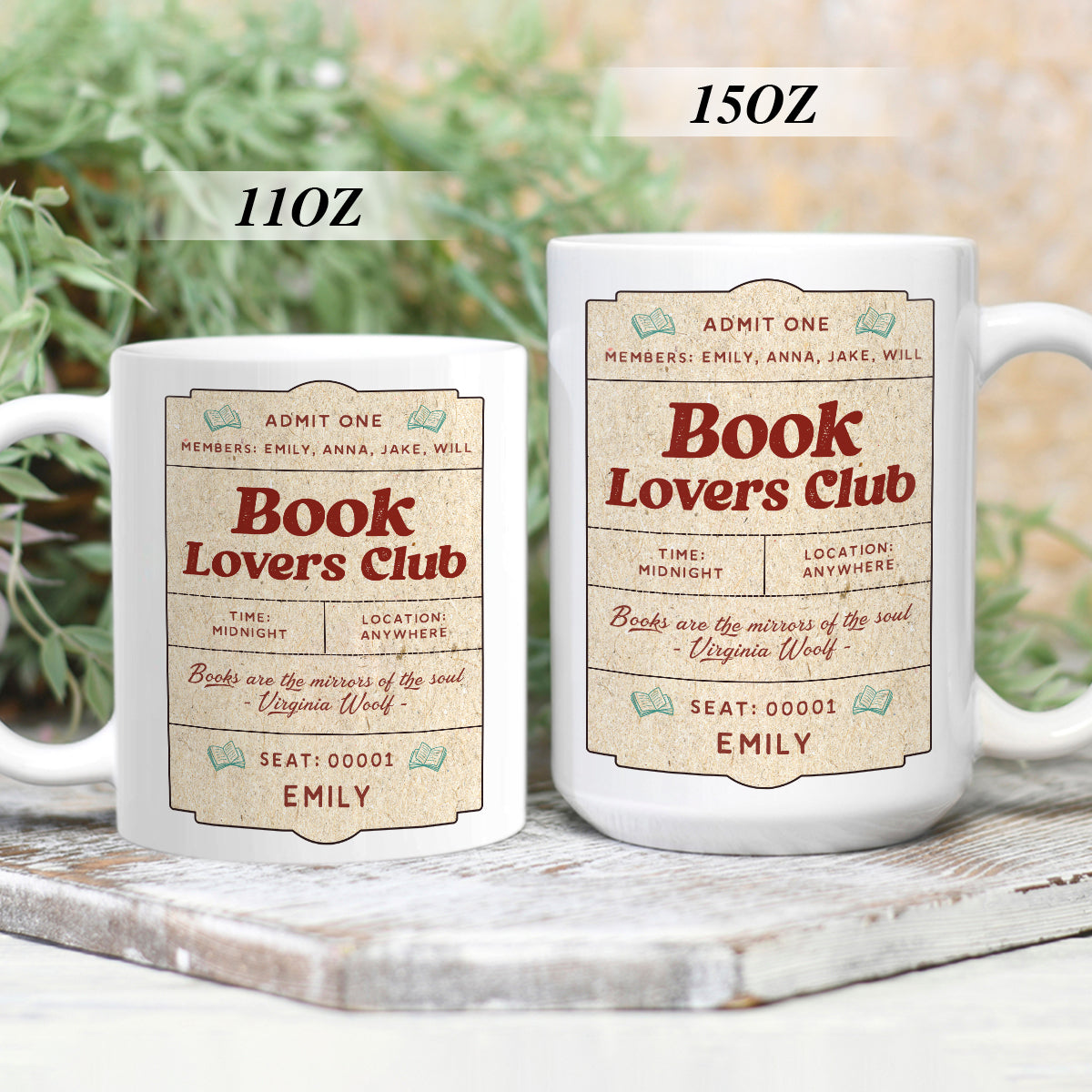 Book Lovers Club - Personalized Ceramic Mug - Gift For Book Lovers HH01