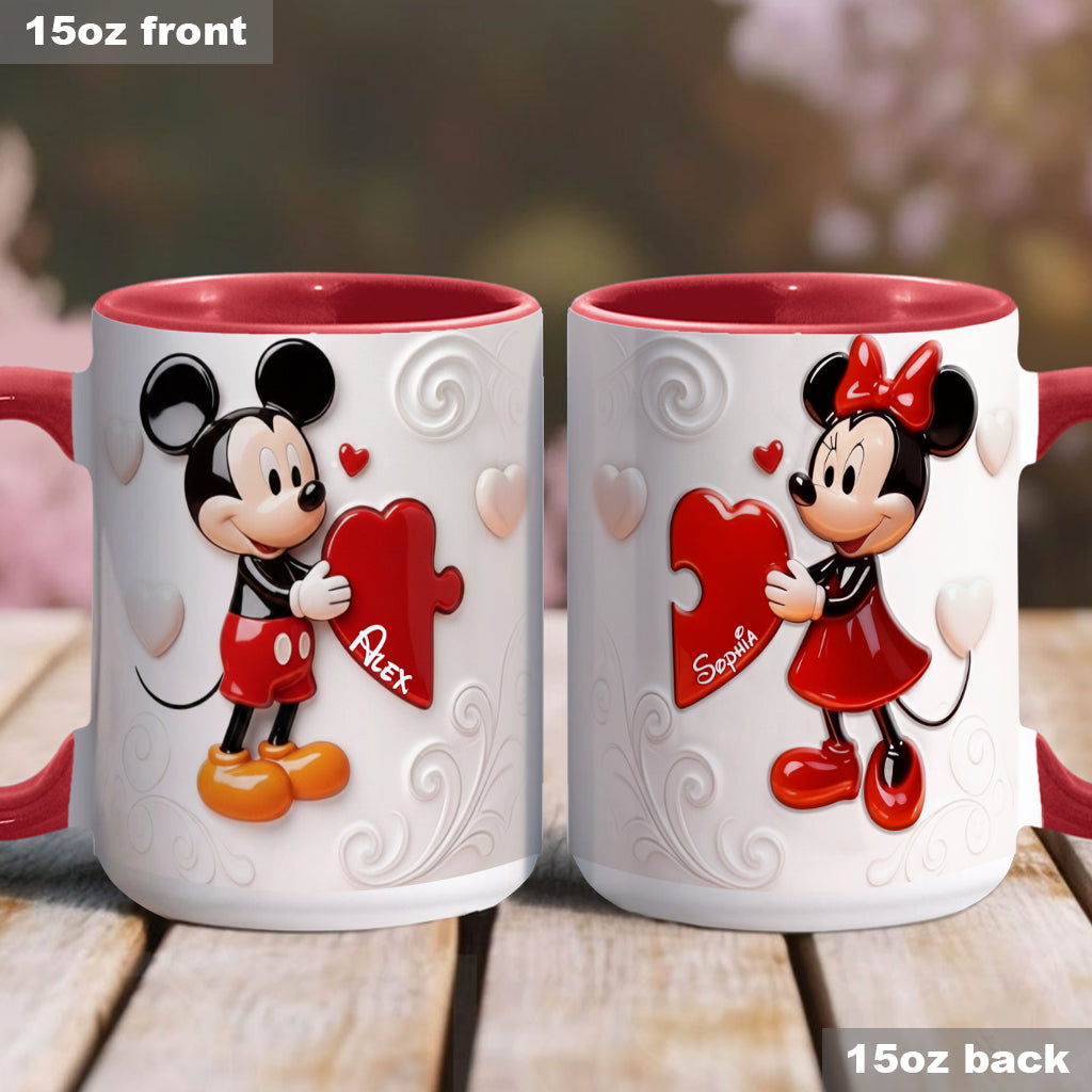 MkMo Magic Mouse You Are My Missing Piece - Personalized Accent Mug - Gift For Couple, Fan Movies, Matching Mug HH01