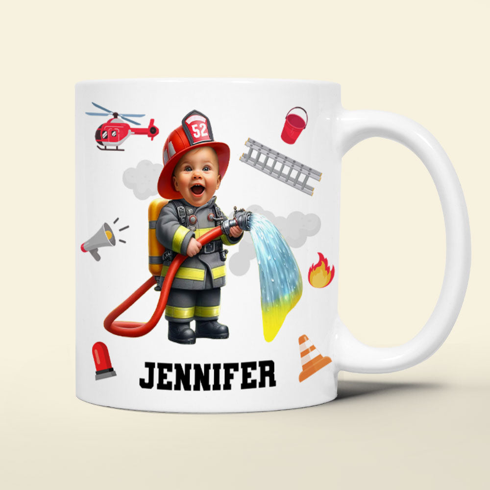 Custom Photo Gifts For Kid Firefighter Coffee Mug 05ohti061224