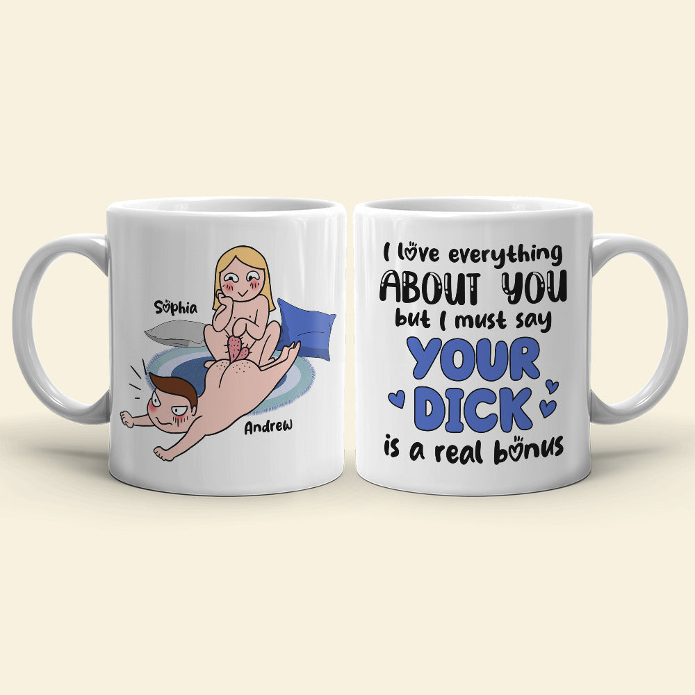 I Love Everything About You Personalized Mug, Funny Gift For Couple