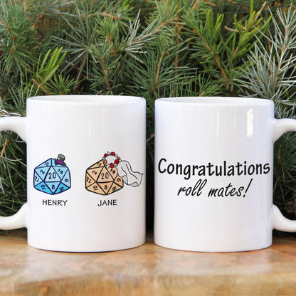 Table Top Game Dice Couple Personalized White Mug Gift