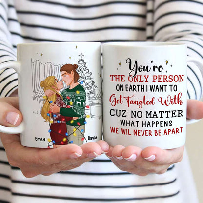 The only person on earth to get tangled with , Personalized White Mug for Couples
