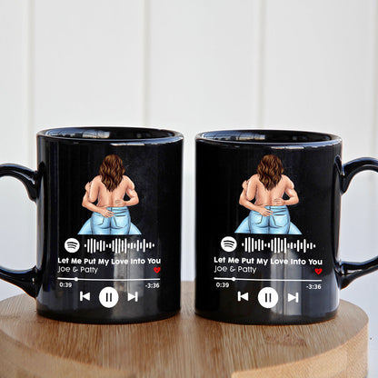 Personalized Name Songs, Naughty Make Love Couple Black Mug