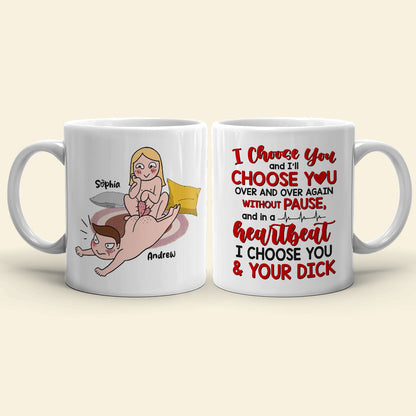 Heartbeat I Choose You, Personalized Coffee Mug, Funny Couple, Gifts For Couple