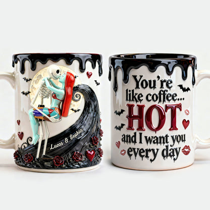 Spooky You're Hot Like Coffee - Personalized Accent Mug - Gift For Couples, Movie Fans NL122 CU6011925