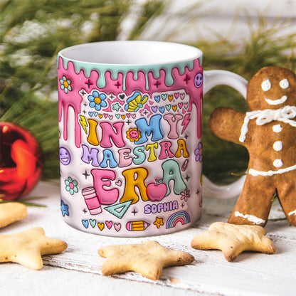 In My Maestra Era, Personalized Coffee Mug, Christmas Gifts For Teacher