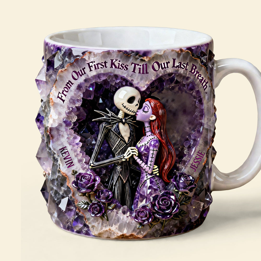 Spooky From Our First Kiss Till Our Last Breath - Personalized White Edge-To-Edge Mug - Gift For Couples, Movie Fans NL122