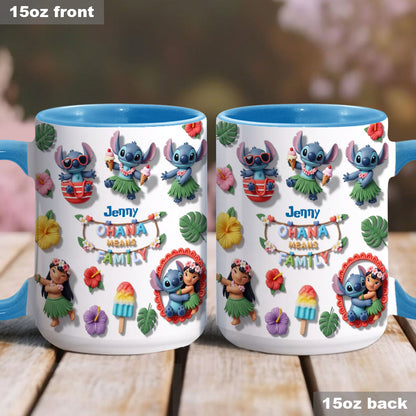 Sti Ohana Means Family - Personalized Accent Mug - Gift For Fan Movies HH01