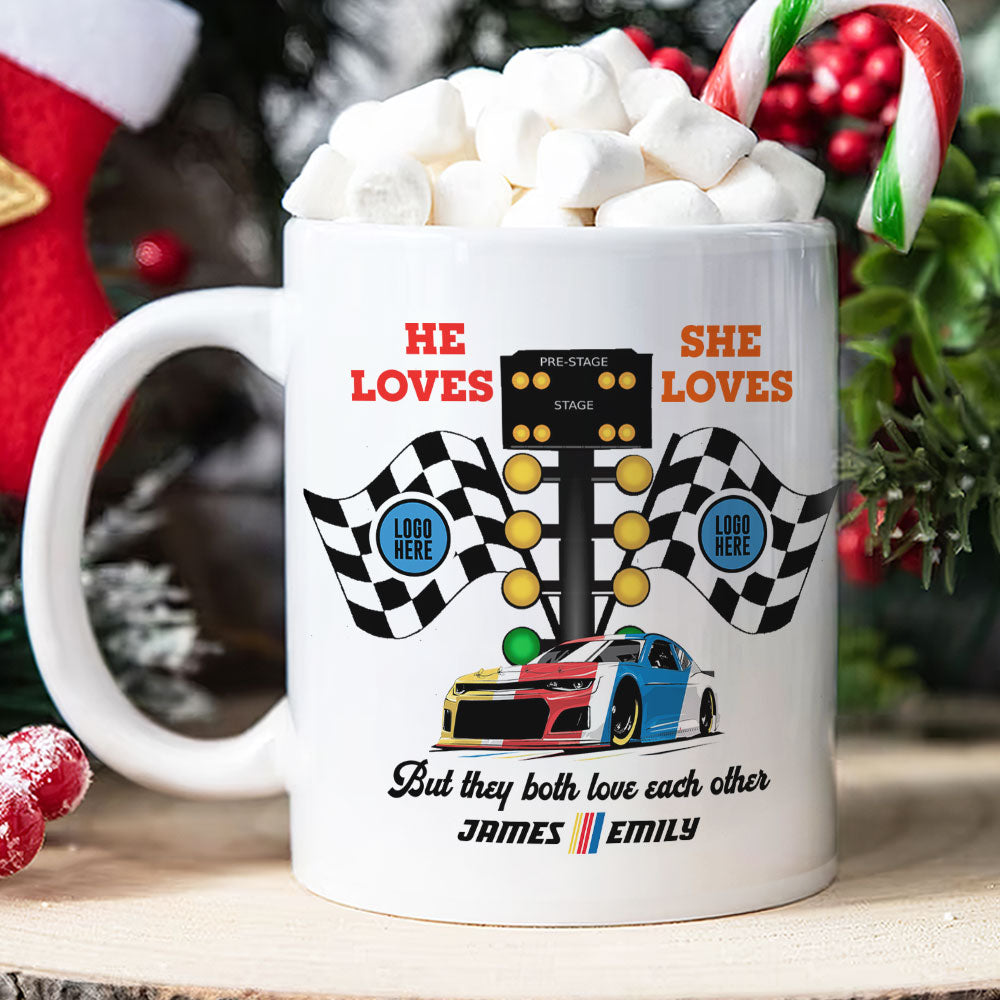 But They Both Love Each Other, Couple Gift, Personalized Mug, Racing Car Couple Mug 02HUTI091023 021123