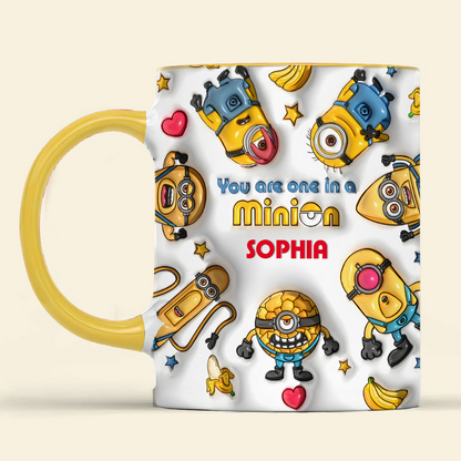 You Are One In A Million - Personalized 3D Inflated Effect Accent Mug - Gift For Yellow Monster Fan HH01