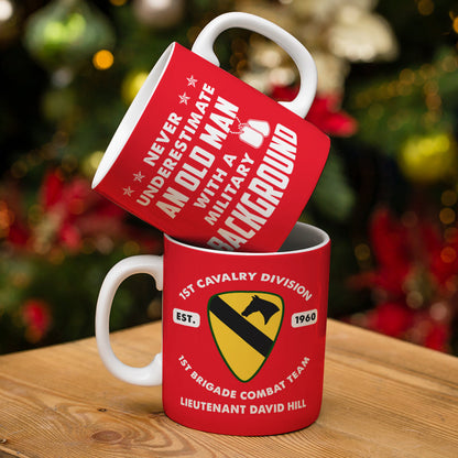Never Underestimate An Old Man With A Military Background - Personalized White Mug - Gift with Customized Logo