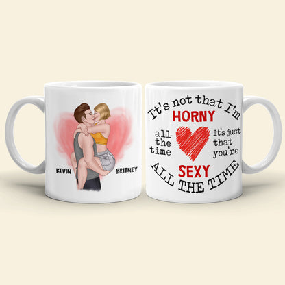 It's Not That I'm Horny Personalized Naughty Couple Mug, Gift For Couple