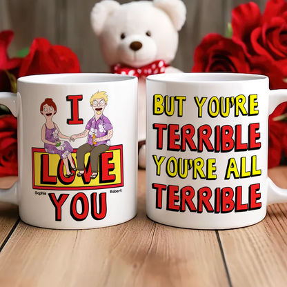 Burger Couple Funny- Personalized Mug - Gift For Couple, Husband Wife, Anniversary | CL55