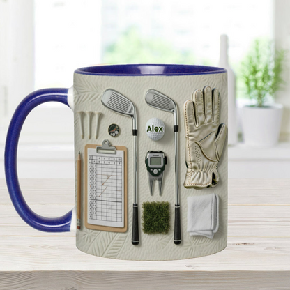 Just Loves Golf- Personalized Accent Mug HH01