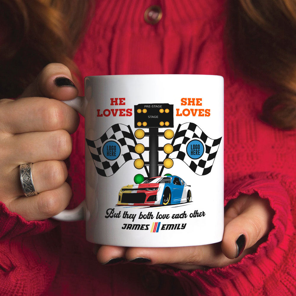 But They Both Love Each Other, Couple Gift, Personalized Mug, Racing Car Couple Mug 02HUTI091023 021123