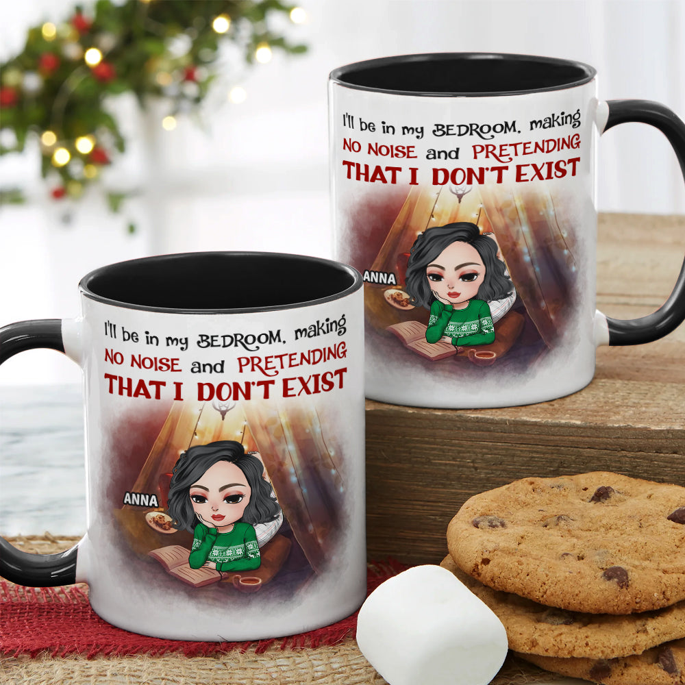 Book Reading Girl Making No Noise And Pretending That I Don't Exist White Mug